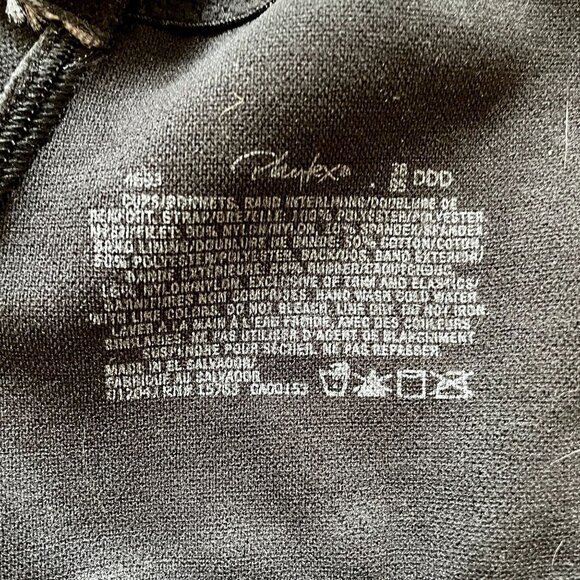 Playtex 18 Hour Original Comfort Strap Wirefree Bra Black Size 38DDD - Picture 4 of 5